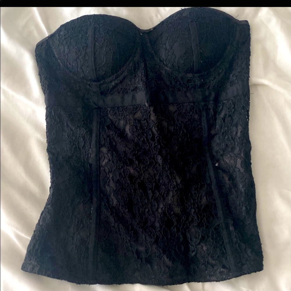Black lace corset